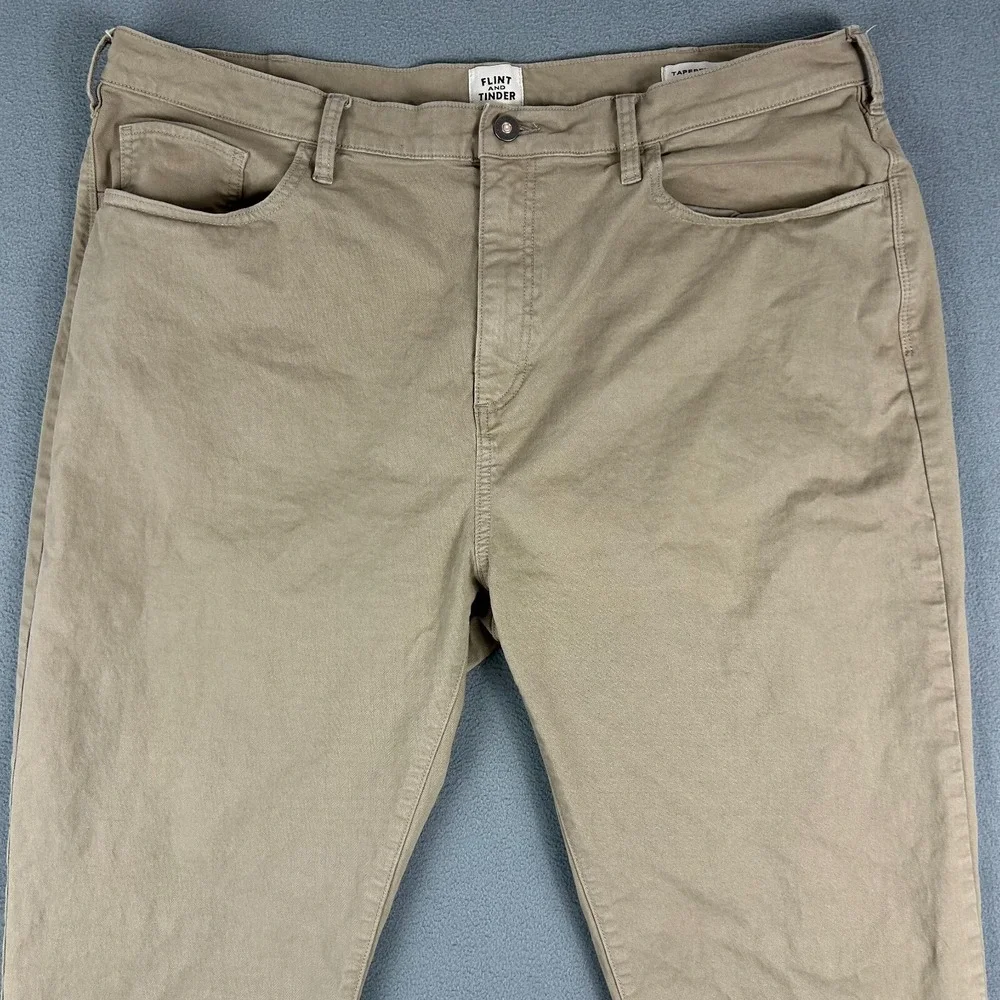 Flint And Tinder Pants Mens‎ 40x30 Tan Chino Tapered Fit Stretch Work Casual